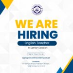 Female English Teachers are required for Senior Section